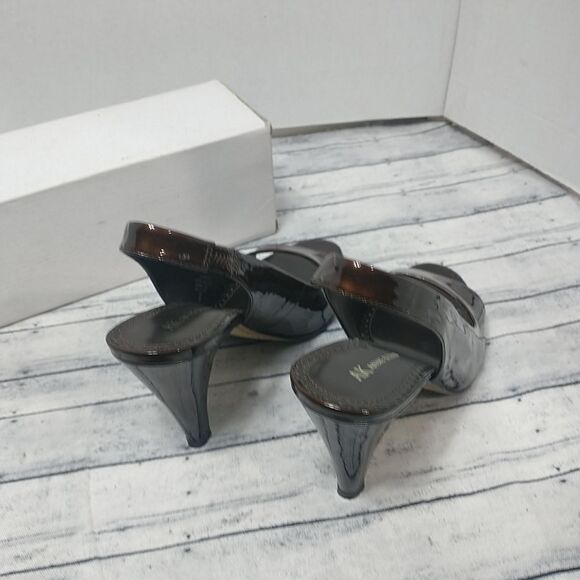 Anne Klein's Woman's SZ 8M Patent Brown Portia Shoes Upper Leather. - Picture 5 of 9